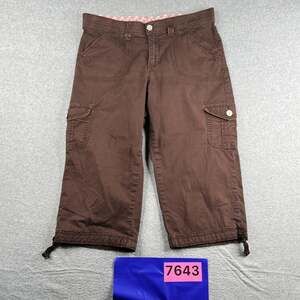 Lee Crop Pants Womens Size 12 Medium Casual Brown Cargo Tie Bottoms